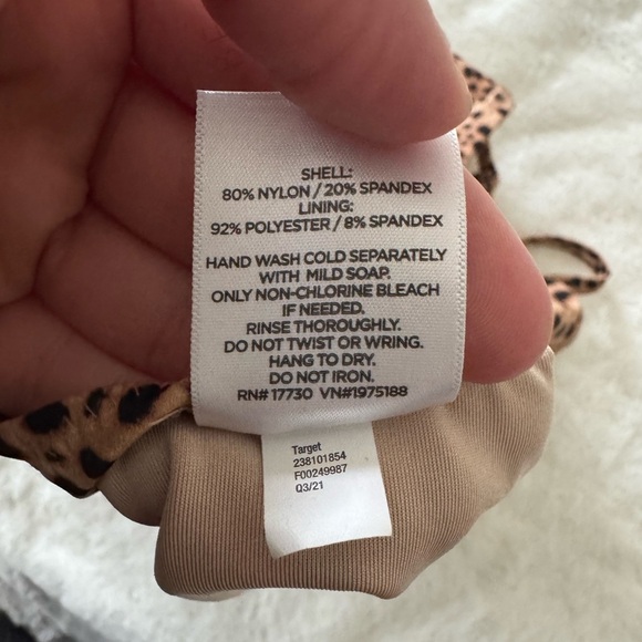 Shade & Shore leopard cheetah print one piece swimsuit bathing suit size XL - Picture 7 of 7